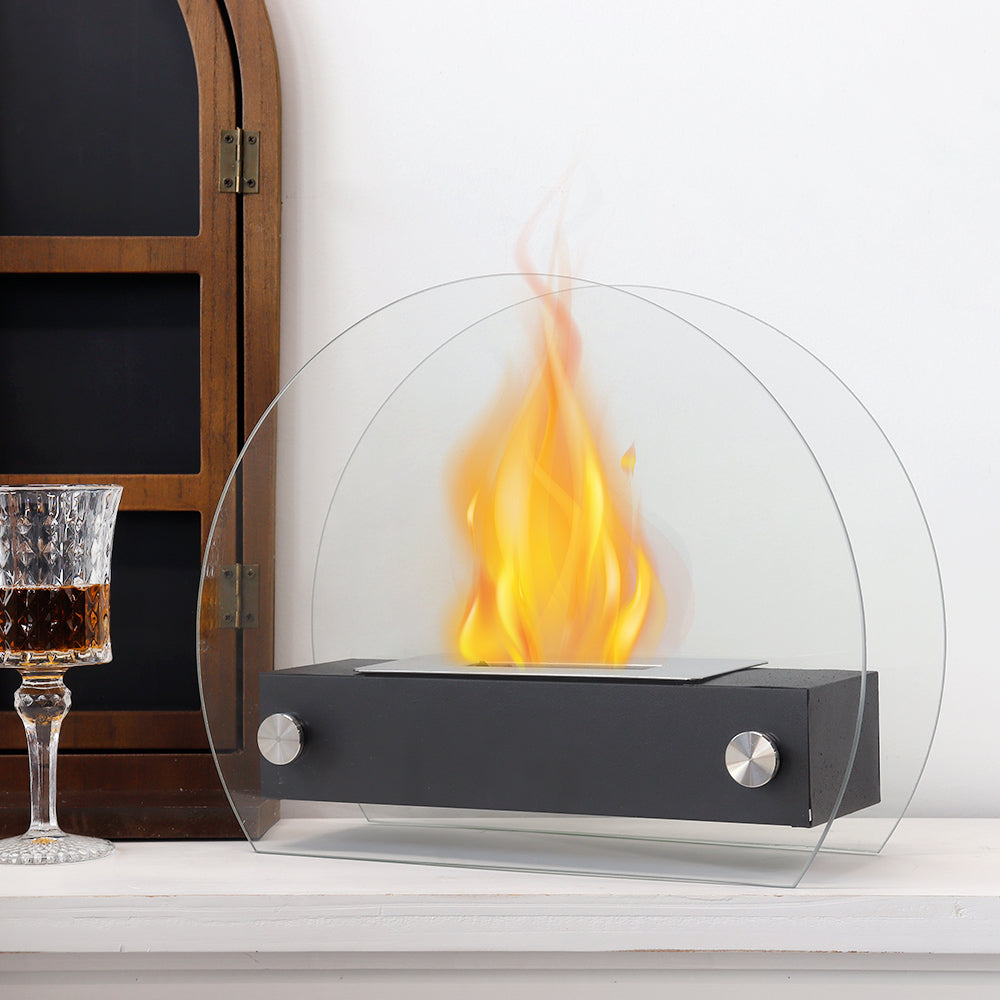 JHY Design Portable Tabletop Fire Pit 35cm – Clean-Burning Bio Ethanol, Ventless, Indoor/Outdoor
