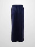 Straight Maxi Drawstring T-Shirt Skirt-Blue
