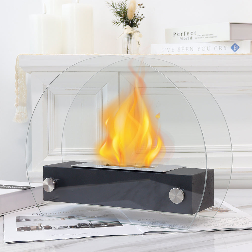 JHY Design Portable Tabletop Fire Pit 35cm – Clean-Burning Bio Ethanol, Ventless, Indoor/Outdoor