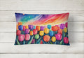 Tulips in Color Throw Pillow