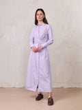 Pinstripe Tie Front Shirtdress-Pink Stripe
