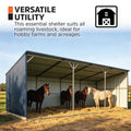 12’ x 27’ Horse Run-In Shed with Portable Skid Mount and Wide Front Opening for Livestock Shelter, Bolts & Nuts Assembling TMG-MSK1227