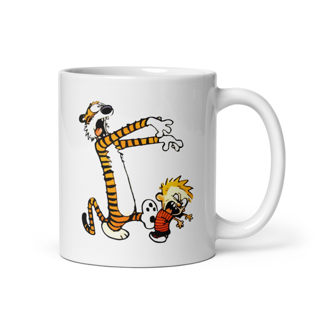 Calvin and Hobbes Playing Zombies Mug