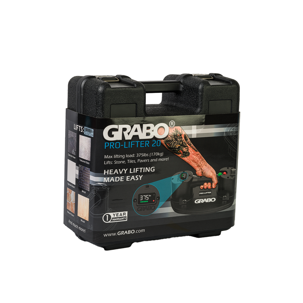 GRABO Pro Cordless Suction Gripster 375 lb Kit with Hardshell Case
